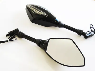Zdjęcie produktu dla 1 Para 10mm 8mm Universal Motocykl lusterka wsteczne z sygnałami skrętu LED
