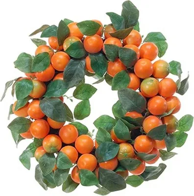 Produktbild von artplants.de Künstlicher Kranz Kerrie aus Mandarinen, orange, Ø30cm - Deko Kranz