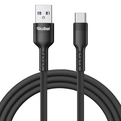 Image de Câble USB-C Rollei, 15 W, câble de charge rapide USB-A vers USB-C, câble de charge USB-C, 10 Gbps