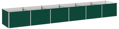 Zdjęcie produktu dla Podwyższona grządka do ogrodu, kolor zielony, wymiary 480 x 80 x 55 cm, wykonana ze stali