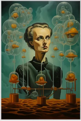 Produktbild von Wallario Wandbild Gedankenexperiment, Größe: 61 x 91,50 cm, Poster mit weißem Aluminiumrahmen