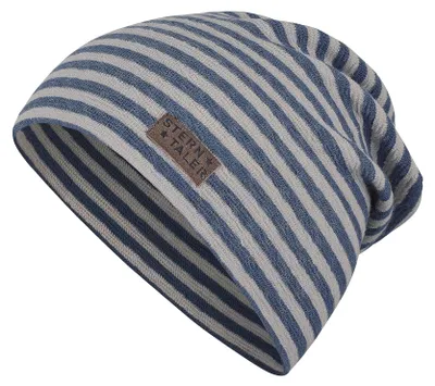 Productafbeelding van Sterntaler uni kinder muts, baby beanie muts met strepen, middelblauw, maat 51
