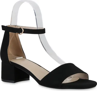 Produktbild von VAN HILL Damen Klassische Sandaletten Elegante Schuhe 841131, Farbe: Schwarz Velours, Größe: 37