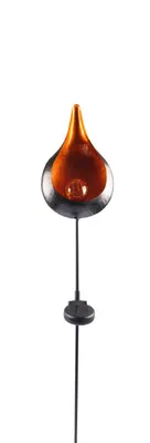 Produktbild von Solar Metall-Gartenstecker 95cm LED Glaskugel Gartendeko Mond Tropfen Flamme TOP, Form:Tropfen