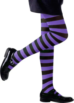 Produktbild von Kinder-Strumpfhose schwarz-violett-gestreift