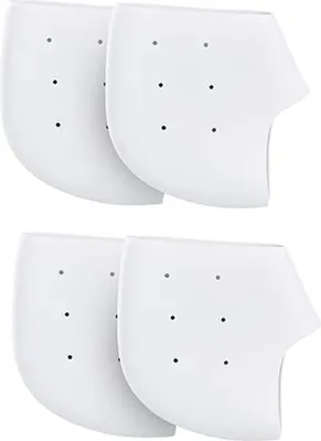 Produktbild von Paar Gel-Fersenschutz-Einlegesohlen, atmungsaktive Gel-Fersenpolster, Rückfußmanschetten, Fasziitis-Schutz (weiß)