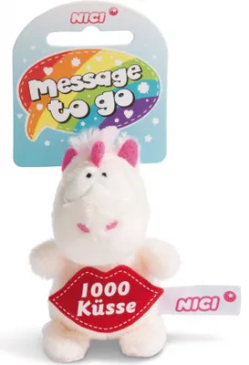 Produktbild von Nici 44984 Message to Go Loop 8cm Einhorn Theodor - 1000 Küsse
