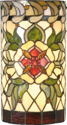 Produktbild von Clayre & Eef Wandleuchte Tiffany 20x11x36 cm Grün Rot Glas Rose