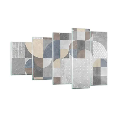 Produktbild von Bilder auf glas - 5 Teile - Geometrie Kunst Stein - 100x60cm - Glasbilder - Wandbilder - Bilder - zum Aufhängen bereit - Wanddekoration aus Glas - Glas Bilder - Wandbild auf Glas - GEG100x60-4621