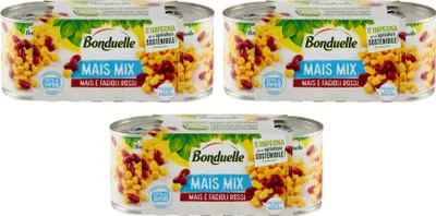 Produktbild von 3x Bonduelle Mais Mix Mais e Fagioli Rossi Süßer und Knuspriger Mais mit Rote Bohnen ( 3 x 170g )