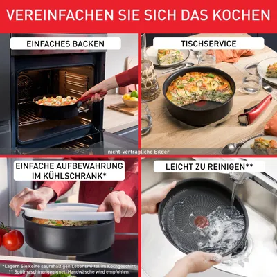 Productafbeelding van Tefal Ingenio Unlimited L76495, Mixset, Zwart, Aluminium, Titanium coating, Zwart, Temperatuurindicator