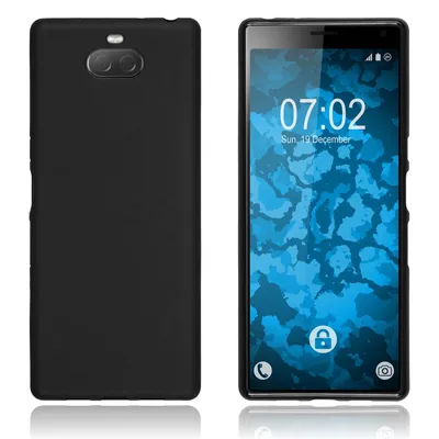 Produktbild von PhoneNatic Case kompatibel mit Sony Xperia 10 Plus - schwarz Silikon Hülle matt + 2 Schutzfolien