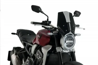 Produktbild von Puig Sport New Generation Motorrad-Windschutzscheibe für Naked Bikes in Schwarz