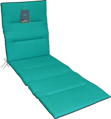Produktbild von LILENO HOME Sonnenliege Auflage als [1er Set - Rollliege] in Türkisgrün + Keder Grau - Gartenliegen Auflage perfekt für Strandliege - Polster Auflage für Gartenliege (190x60x4cm)
