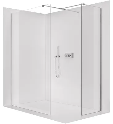 Obrázek produktu pro Sprchová zástěna Walk-in Onyx T L/P - 8 mm - hranatá vzpěra - chrom, transparentní sklo - 120x90x200 cm