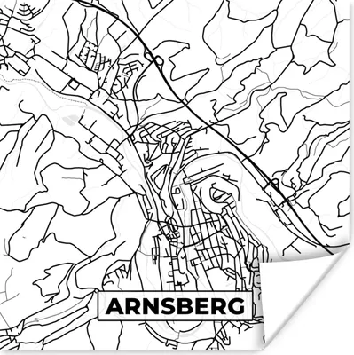 Produktbild von MuchoWow® Poster Arnsberg - Karte - Stadtplan 100x100 cm - Babyzimmer