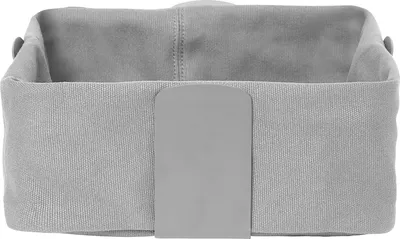 Immagine prodotto di Blomus cestino per il pane Desa L, borsa in tessuto con struttura in acciaio, contenitore per il pane, acciaio verniciato a polvere, cotone, pelle di squalo, 26 x 26 cm, 64205