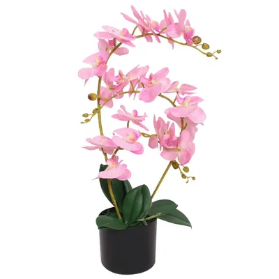 Produktbild von The Living Store Künstliche Orchidee mit Topf 65 cm Rosa