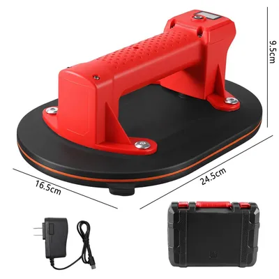 Produktbild von Elektrischer Vakuumheber - Vakuum-Saugnapf 24 cm - Tragkraft 220 kg - Netzbetrieb AC - LCD-Display - Für Glas/Fliesen/Marmor - Rot