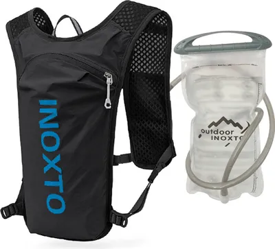 Obrázek produktu pro 5L běžecký hydratační batoh s vestou, prodyšný sportovní batoh na běhání s 1,5litrovým vodním měchýřem, černý + modrý