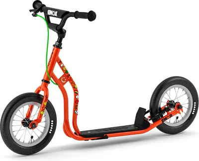 Produktbild von Yedoo Mau Emoji Kinder Roller Scooter Tretroller - für Kinder ab 4 Jahre, mit Luftreifen 12/12, Reflexelementen und verstellbarem Lenker Rot