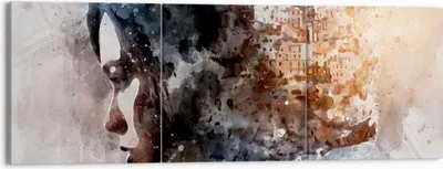 Produktbild von Bild auf Leinwand - Leinwandbild - Frau Abstraktion - 150x50cm - Wand Bild - Wanddeko - Wandbilder - Leinwanddruck - Bilder - Kunstdruck - Wanddekoration - Leinwand bilder - Wandkunst - CA150x50-3956