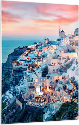 Produktbild von Bilder auf glas - Einteilig - Santorini Griechenland anzeigen - 50x70cm - Glasbilder - Wandbilder - Bilder - Wanddekoration aus Glas - Glas Bilder - Wandbild auf Glas - GPA50x70-4784