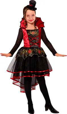 Produktbild von Kleid Vampirdame - Halloween Kostüm Kinder Mädchen Kindergröße: 158