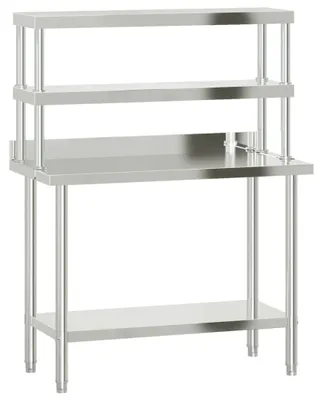 Produktbild von vidaXL Küchen-Arbeitstisch mit Aufsatzboard 110x55x150 cm Edelstahl