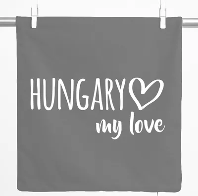 Produktbild von Huuraa Kissenbezug Hungary my love 40x40cm Steel Grey Baumwolle Dekokissenbezug Geschenkidee