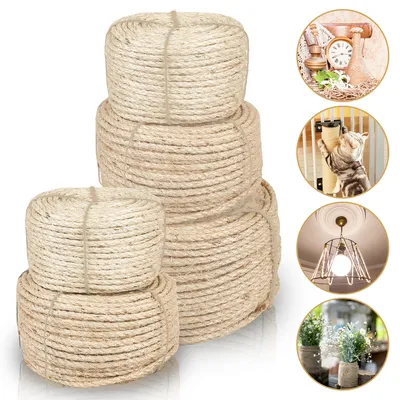 Obrázek produktu pro VINGO sisalové lano PREMIUM sisalové lano Lano pro domácí mazlíčky 25-100m škrabadlo lano 6-8mm