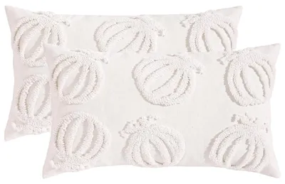 Produktbild von 2er Set Kissenbezüge Herbst Kürbis 30x50cm Baumwolle/Polyester Weiß
