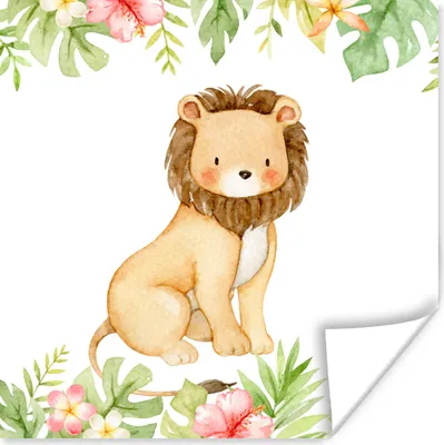 Produktbild von MuchoWow® Poster Löwe - Safari - Dschungel 75x75 cm - Wand Dekoration