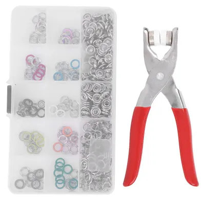 Immagine prodotto di Set di bottoni a pressione, bottoni a spillo, attrezzo per il fissaggio dei bottoni a pressione con pinza manuale