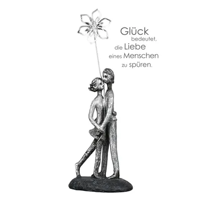 Produktbild von Casablanca Skulptur "Glücksmomente" Poly / Metall . grau  H= 25 cm 89275