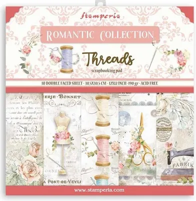 Obrázok produktu pre Sada papierov 30x30 - Stamperia - Romantic Threads
