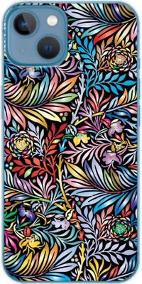 Produktbild von König Design Hülle kompatibel mit Apple iPhone 14 Kunststoff Soft Handyhülle - Handy Case Blumenmuster