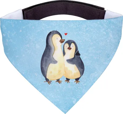 Produktbild von Mr. & Mrs. Panda Halstuch Hund Pinguin umarmen - Eisblau - Geschenk, Hochzeitsgeschenk, Verknallt, Hunde Hals Tuch, Umarmung Verliebt, Dreieckstuch, Hochzeitstag, Liebe