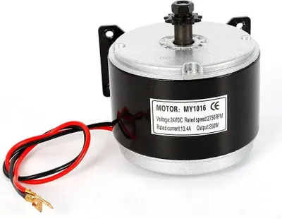 Immagine prodotto di Motore elettrico - Motore a spazzole DC da 24V - 250W - Adatto per scooter elettrici, biciclette elettriche, go-kart, mini moto, quad - Diametro 10 cm - Lunghezza 7,6–10 cm