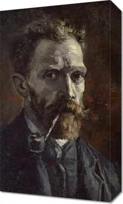 Obrázok produktu pre Obraz 30x50cm  Autoportrét s fajkou, Van Gogh Vintage