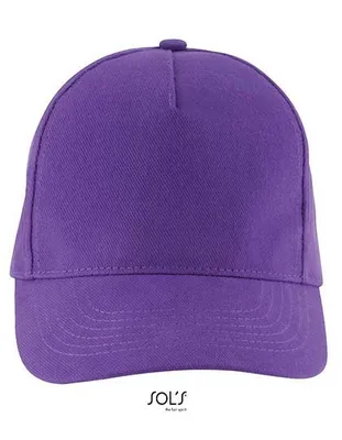 Immagine prodotto di SOLs 00594 | Cappello a cinque pannelli Long Beach / Chiusura regolabile in metallo - Colore: Viola scuro - Taglia: Unica