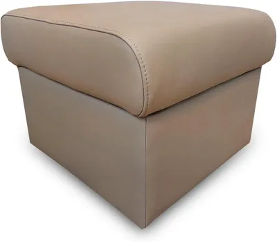 Produktbild von Beige Mocca Echtleder Hocker aufklappbar mit Stauraum Sitzhocker Rindsleder Sitzwürfel Fußhocker Polsterhocker beiges Echt Leder Puff (50x50 x H40 cm)