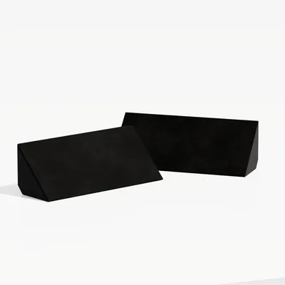 Immagine prodotto di Set da 6 pannelli fonoassorbenti in tessuto velluto, modello "mini-Cinematic-bt-Horizont", da montare negli angoli | Arte fonoassorbente | 23x50x10 cm | [N-TRAP-Horizont | Nero]