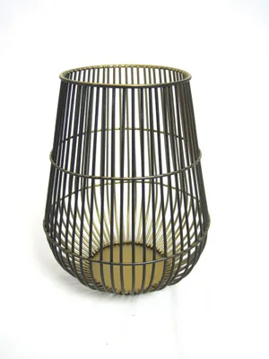 Produktbild von Metall - Windlicht schwarz-gold ca. 15x18cm B/H