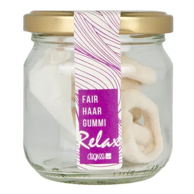 Zdjęcie produktu dla Guma do włosów Fair - ecru lavender słoik 7 sztuk