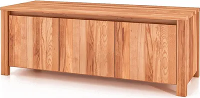 Produktbild von Kommode Tinci aus Kernbuche massiv 115x45x43 mit 3 Türen und Holzbeinen