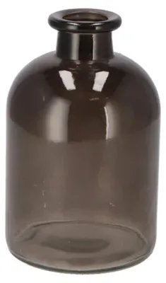 Produktbild von DK Design Blumenvase Flaschenmodell - farbloses Glas - schwarz - 11 x 17 cm