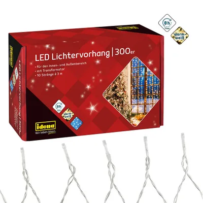 Produktbild von Idena 3,0 x 3,0 m LED Lichtervorhang transparent 3,0 m