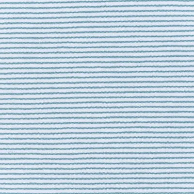 Produktbild von Jerseystoff Meterware Baumwolljersey YARN DYED Streifen weiß blau 1,5m