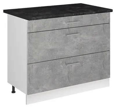 Imagen del producto de Mueble bajo de cocina Vicco R-Line Hormigón/Blanco 100 cm encimera Antracita, Model 71496